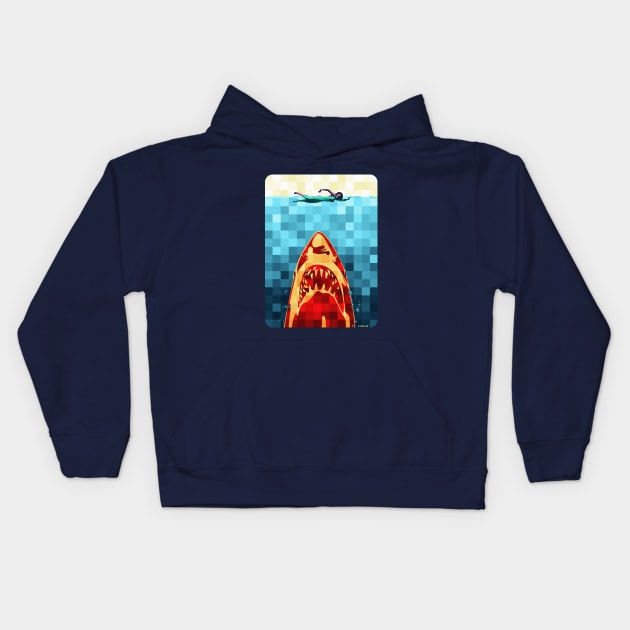 Carcharodon Carcharias (Jaws) Kids Hoodie by PlaidDesign